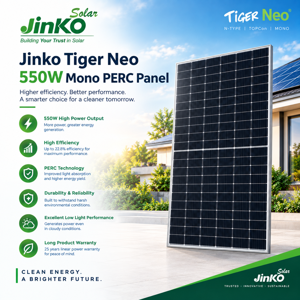 Jinko Tiger Neo 550W Mono PERC Panel